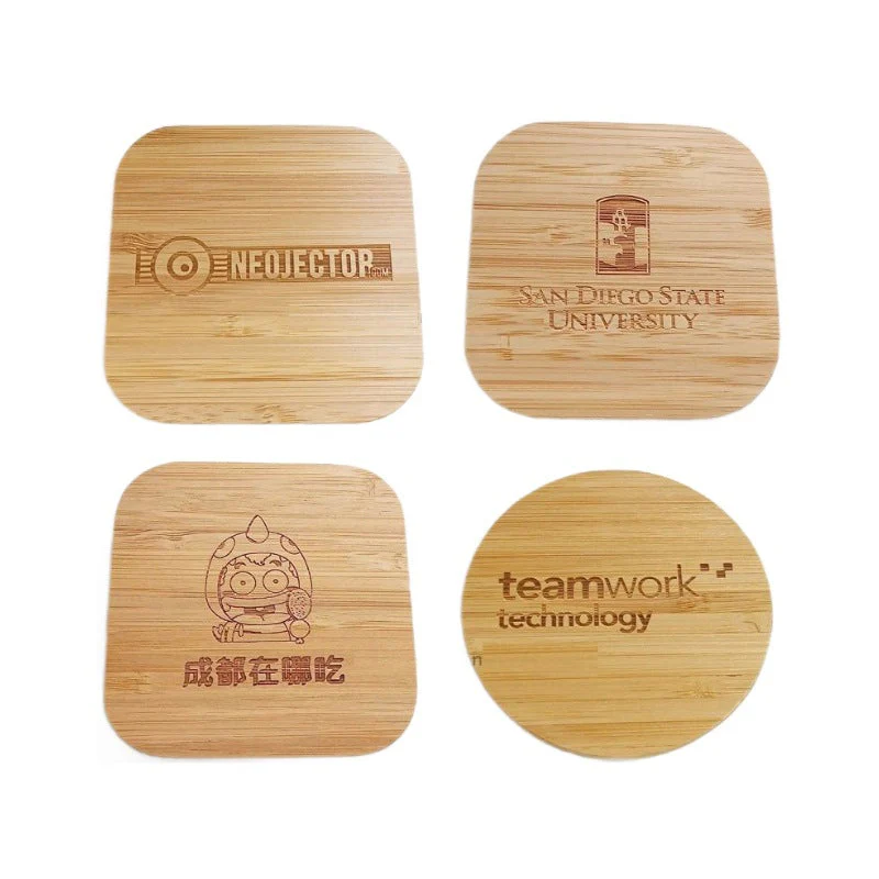 Custom Logo Bamboo Wireless Charging Pad